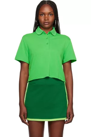 Outdoor Voices Women Polo Shirts - Green Birdie Polo