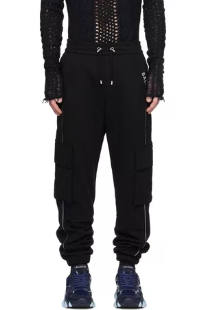 Balmain Men Sports Trousers - Black Reflective Sweatpants