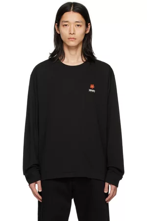 Kenzo Men Long Sleeve - Black Paris Boke Flower Long Sleeve T-Shirt