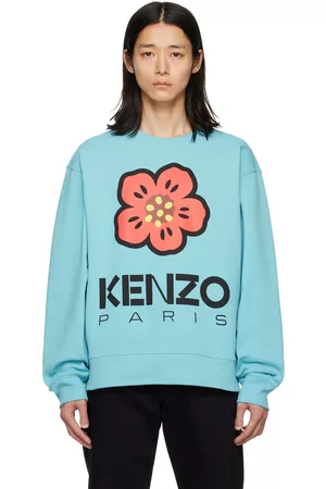 Kenzo Men Sweatshirts - Blue Paris Boke Flower Sweatshirt