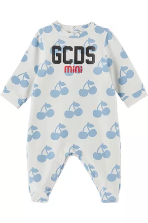GCDS Baby Jumpsuits - Baby Blue Cherry Jumpsuit