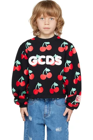 GCDS Sweatshirts - Kids Black Graphic Sweatshirt