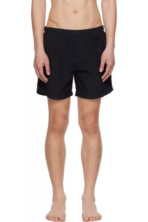 C.P. Company Men Swim Shorts - Black Garment-Dyed Swim Shorts