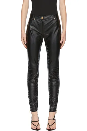 Versace Jeans Women's Black Faux Leather Skinny Jeans US 27 IT 41 at Amazon  Women's Jeans store