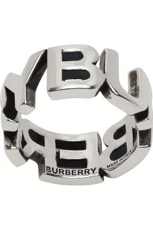 Burberry Two Tone Braided Leather Silver Tone Bracelet Burberry  TLC