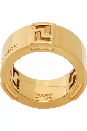 Engraved Greek Key Ring Gold | Versace US