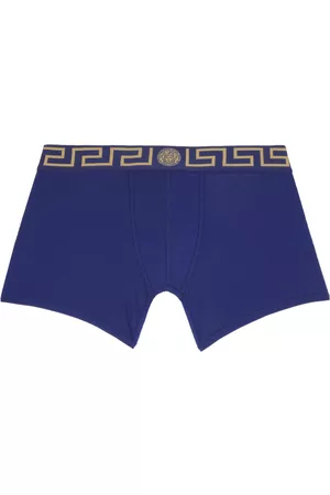 Versace Underwear Blue Greca Border Bra