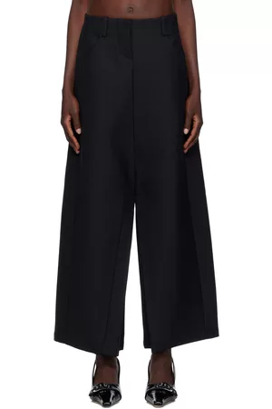Express Editor Mid Rise Relaxed Trouser Pant  Pitch Black 58  Amreki