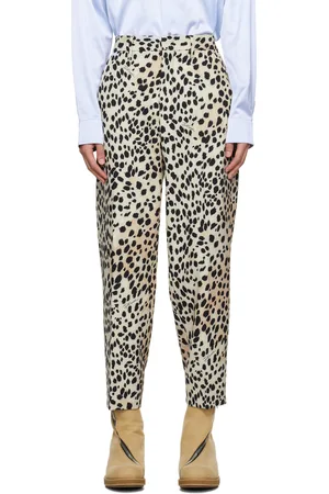 Roberto Cavalli Leopard-print Straight-leg Trousers In Nude | ModeSens