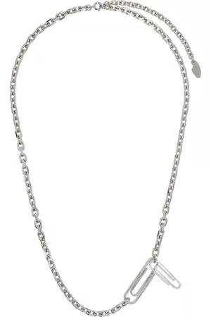 Off-White Silver Strass Paperclip Necklace Off-White