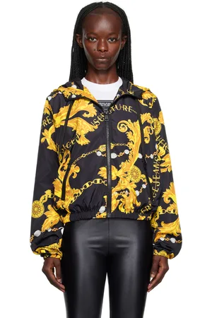 Versace Dark Blue Logo Print Full Zip Jacket for Women Online India at  Darveys.com