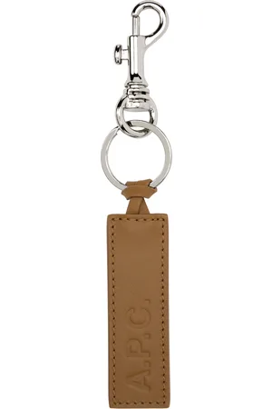 Ganni Bee-Print Recycled-leather Keychain - Yellow