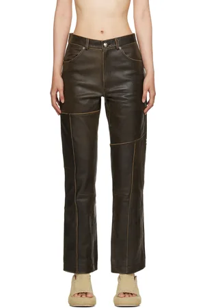 Black Faux Leather Cropped Trousers  PrettyLittleThing