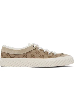 GUCCI: Ace sneakers in GG Supreme fabric with Web bands - Beige