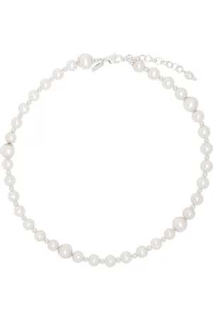 White Baroque Freshwater Cultured Pearl Necklace, 17 Inches, Sterling  Silver