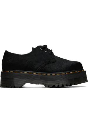 Dr martens black 1461 store pascal velvet flat shoes