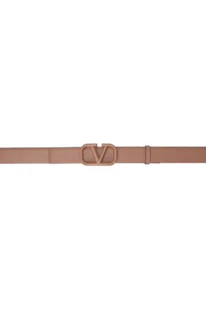 Valentino Garavani 30mm Leather Belt W/ V Logo Buckle In Black
