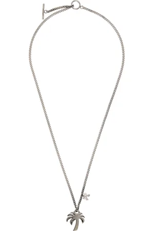 Palm Angels Silver 'PA' Monogram Chain Necklace