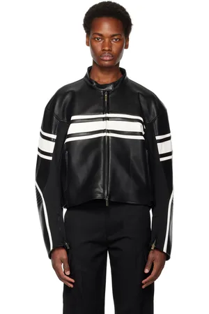 System SSENSE Exclusive Black Faux-Leather Coat