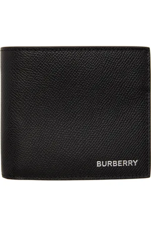 Grainy Leather TB Money Clip Wallet in Black - Men