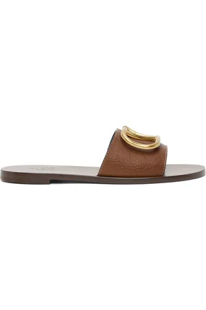 Valentino vlogo leather discount slide