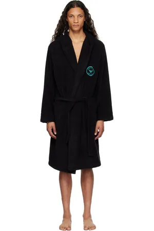 ALSLIAO Men Hooded Loose Satin Silk Bathrobe Pajamas Sleepwear Gown Bath  Robe Nightwear Black M - Walmart.com