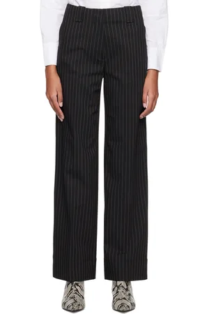 Ganni Black Striped Trousers