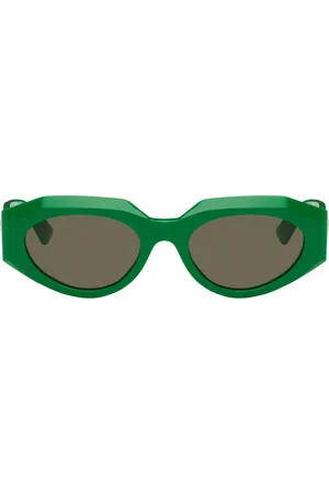 Oval Sunglasses in Green - Bottega Veneta