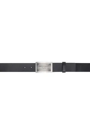 Dolce & Gabbana white canvas belt, logo buckle, logo print on canvas