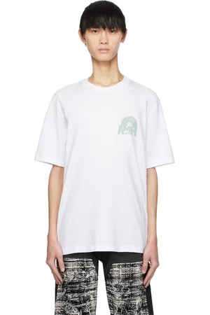 Polyester White Short Sleeves Printed Tshirts MC STAN AMIRI