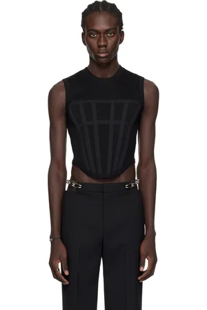 NWT Marine Serre black ribbed tank top XL from ssense