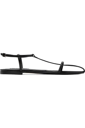 Jil Sander Caged Leather Sandals in Black | Lyst