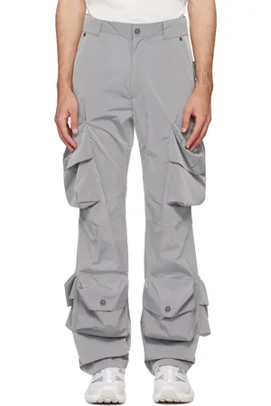 Metal Silver Grey Punk Trousers, Men's Pocket Pentagram Charm Waist Chain Accessories Pants Trousers,Temu