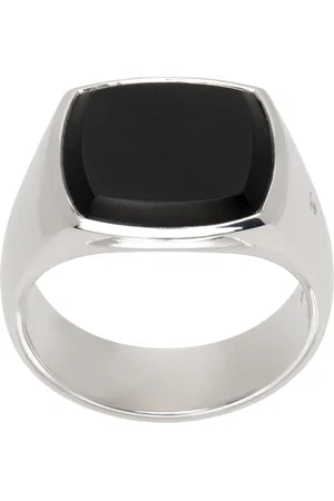 Tom Wood Cushion Eros onyx ring - Silver