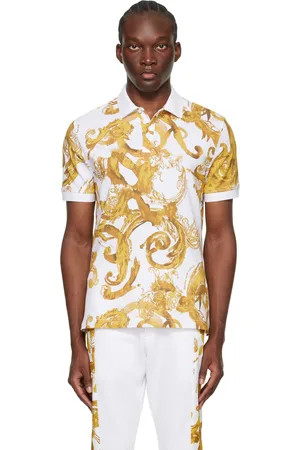 Gold color polo clearance shirt