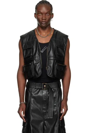 MENS LEATHER MOTORCYCLE CLUB VEST WITH BANDANA LINING - V636 – San Diego  Leather