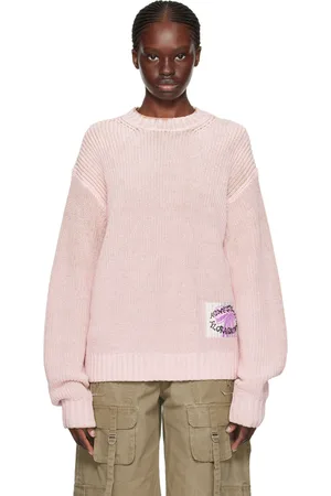 Acne Studios - Katch Jacquard-Knit Wool and Cotton-Blend Sweater - Pink  Acne Studios