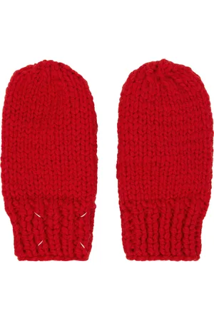 Nº21 Kids intarsia-knit logo gloves - Red