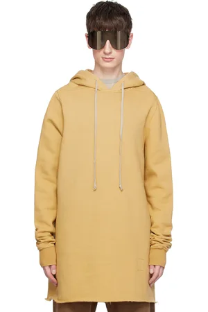 Rick Owens longline cotton hoodie - Yellow