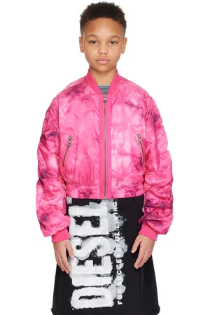 Kids pink biker jacket hotsell