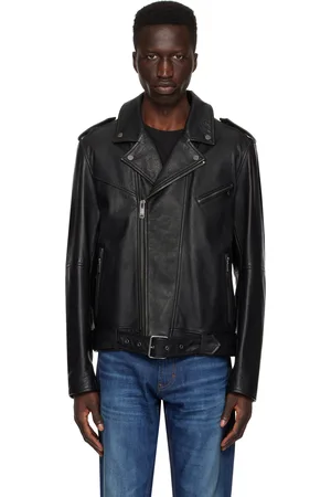 Buy INAYA LEATHER Pure Leather Biker Style Jacket for Men's (Size :  S,Color: Black) at Amazon.in
