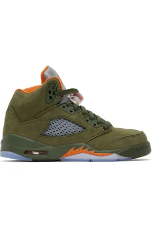 Olive green store jordans kids