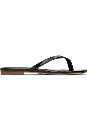 COPERNI Black Croco Slanted Flip Flops