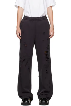 We11 Done Black Distressed Sweatpants