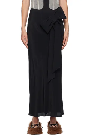 Simone Rocha Black Bow Spiral Midi Skirt
