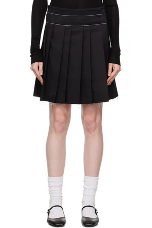 OPEN YY Black Pleated Wrap Miniskirt