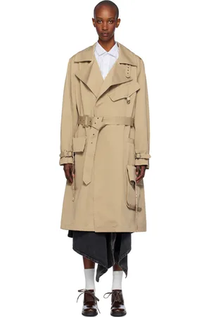 OPEN YY Beige Motorcycle Trench Coat