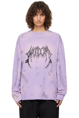 We11 Done Purple Graphic Logo T-shirt