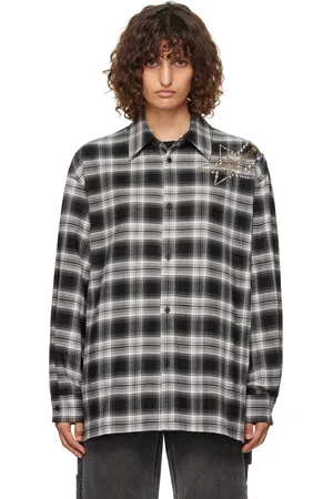 We11 Done Black Meteor Check Shirt