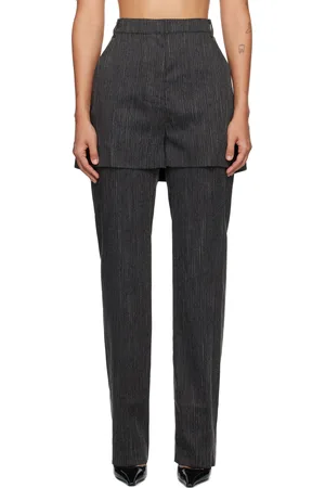 pushBUTTON Gray Shorts Layered Trousers